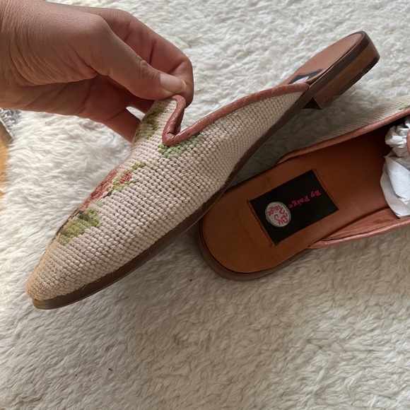 Moroccan Style Mules, with Needle point Rose design - Picture 3 of 5